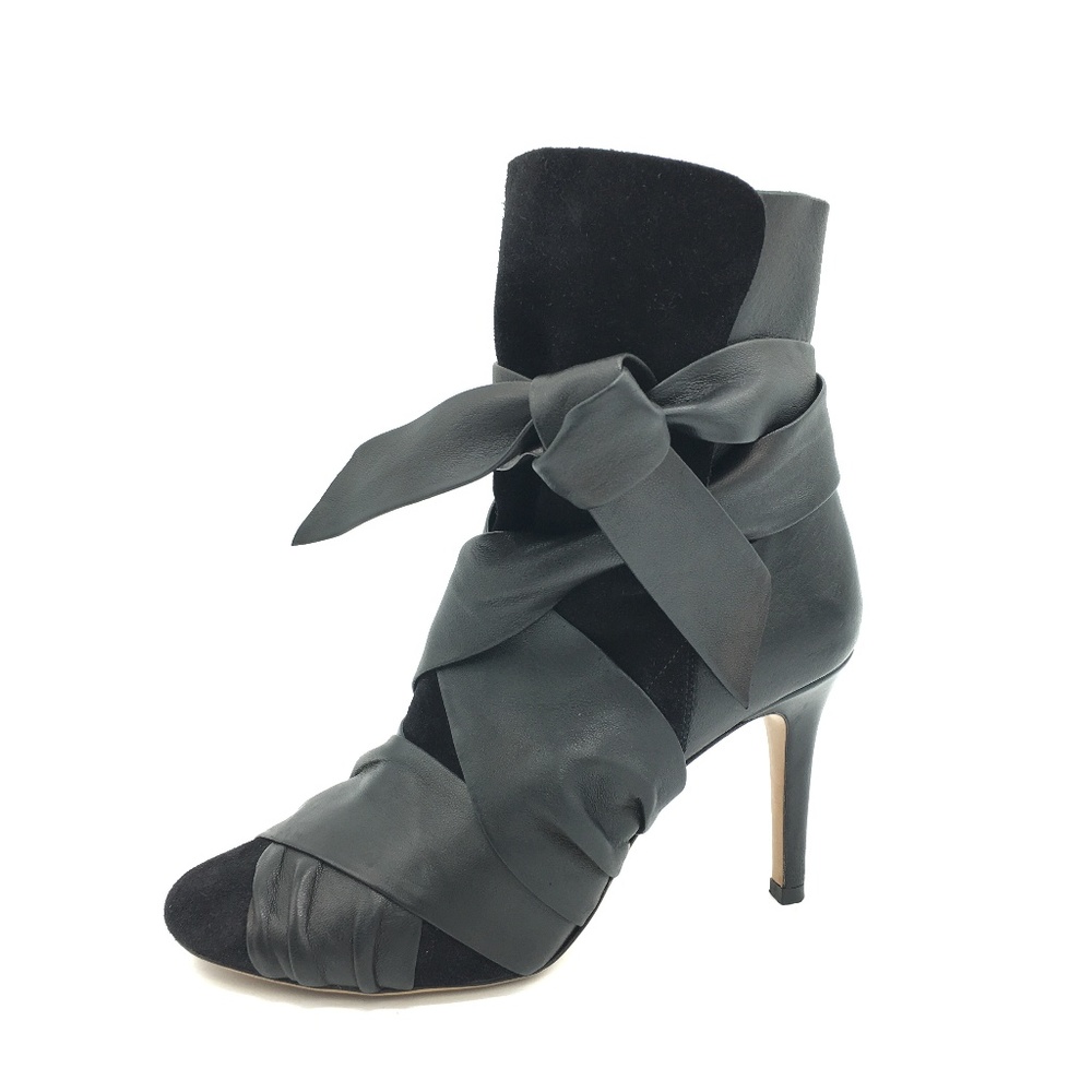 ISABEL MARANT Angie Calfskin Velvet Leather Bootie - Picture 1 of 8